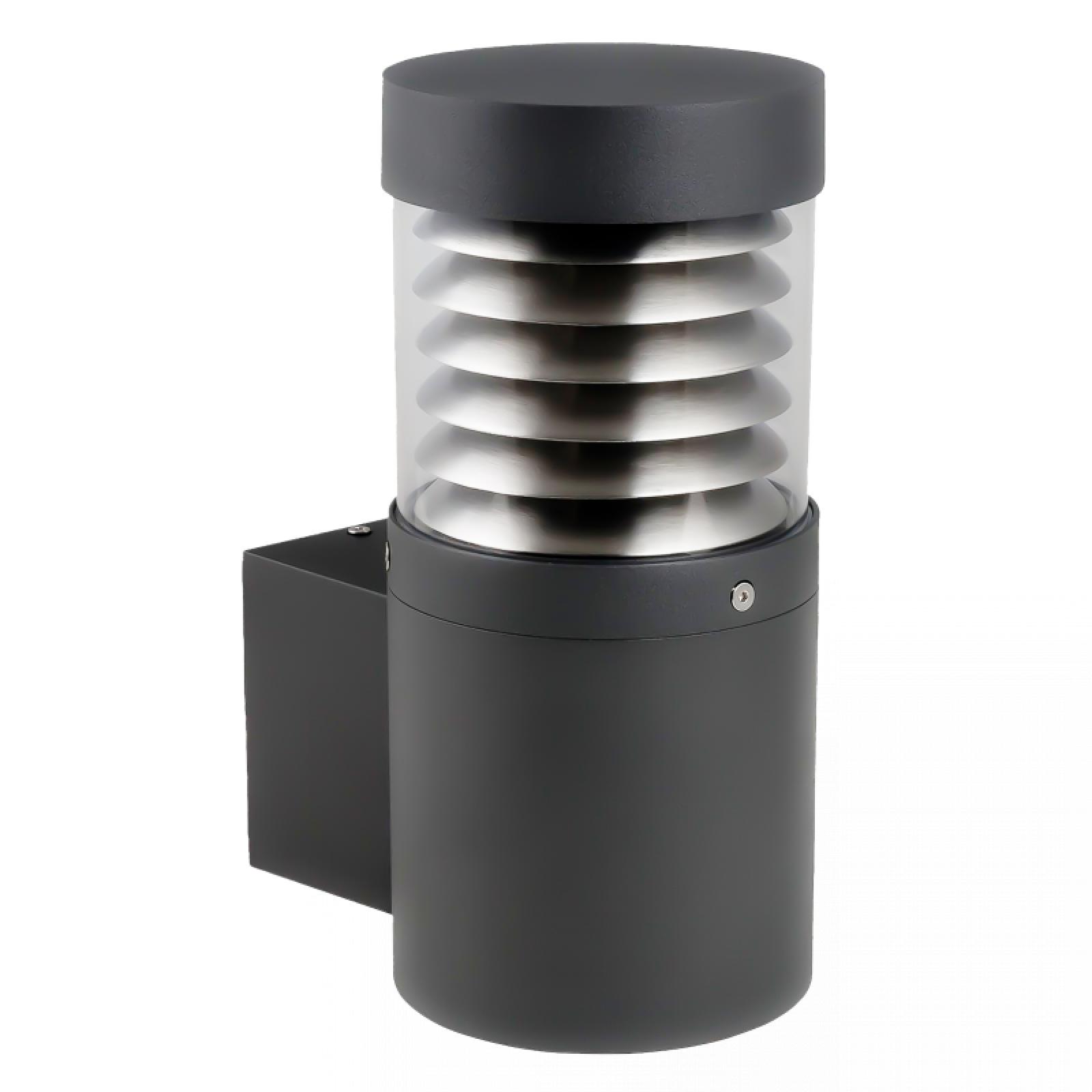  LED Wandleuchte anthrazit Rund Glas 1-flammig Schrauben & Dübeln IP44 7W LED Lichtfarbe warmweiß E27 230V